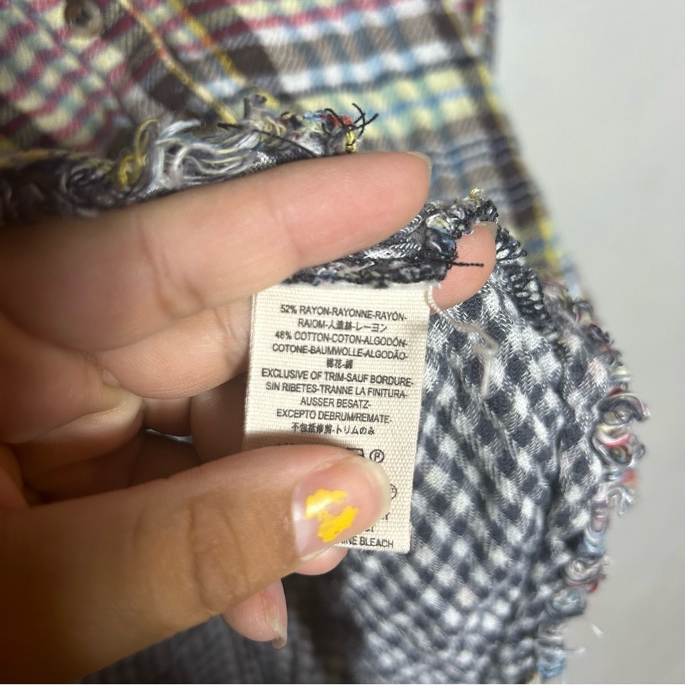 Free People Come On Over Plaid Oversized Button Down Blouse - Picture 5 of 8